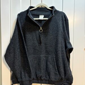 Varley Barnett Charcoal Marl Womens 1/2 Zip Sweater, Sz L